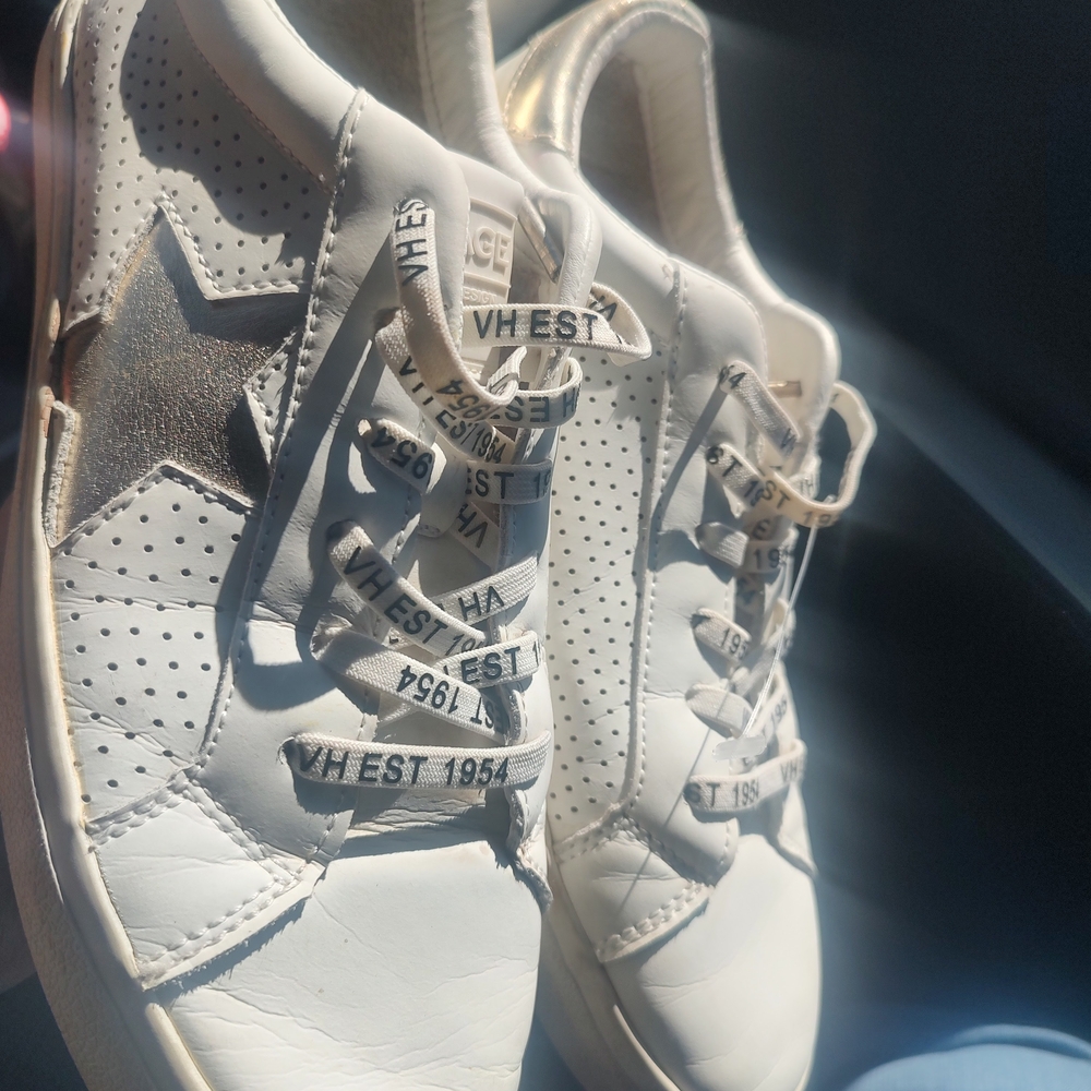 White Sneakers with Star Detail
